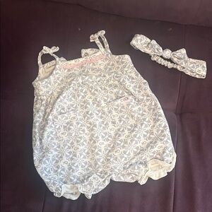 Calvin Klein Floral Baby Romper and Headband Set (3-6 months)